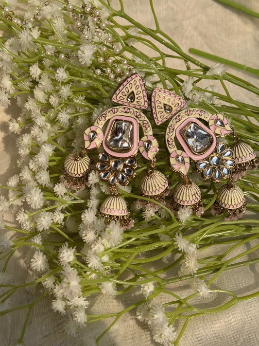 Royal Blush Kundan jhumkas